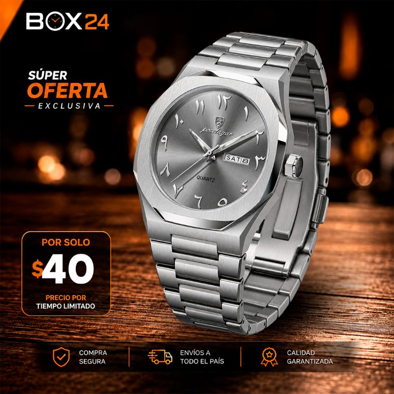 reloj poedegard ejecutivo plateado